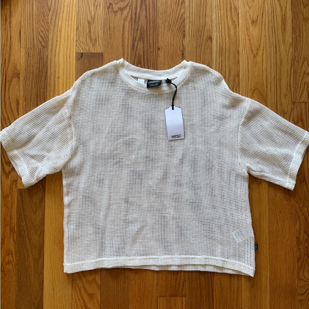 Wesc Cream Mesh Short Sleeve Top